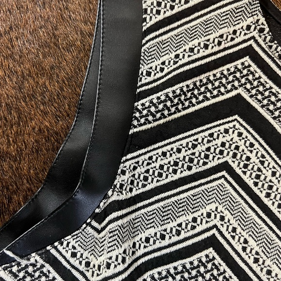 Bar III Faux Leather Trim Zipper Back Dress M L - Picture 5 of 5